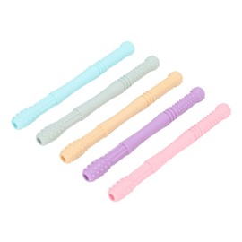 Mordedor para bebé LJCM, Palitos de silicona huecos flexibles, 5 uds., para bebé con TDAH (Tipo 2), Multicolor                                        