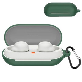 TOORQR Kompatibel mit Sony WF-C500 Hülle Kopfhörer Case,Schützende Flüssig Silikon Hülle für WF-C500 Silikon Cover,Front-LED Sichtbar, Kratzfest,Leicht zu Reinigen (Tiefgrün)