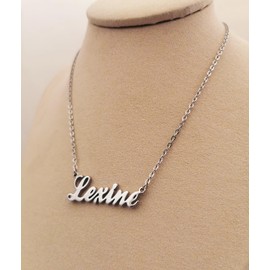 Dancing Wolf Silver Maddy Name Necklace Monogram Initial Charm Nameplate Womens Jewelry Birthday Valentine Gifts