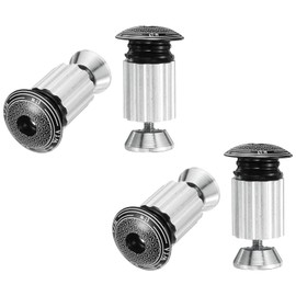 sourcing map 2Pair Bar End Plugs Aluminum Handlebar End Caps Bike Plugs 0.6oz Expanding Locking for MTB Road BMX Fixed Gear Bike, Black