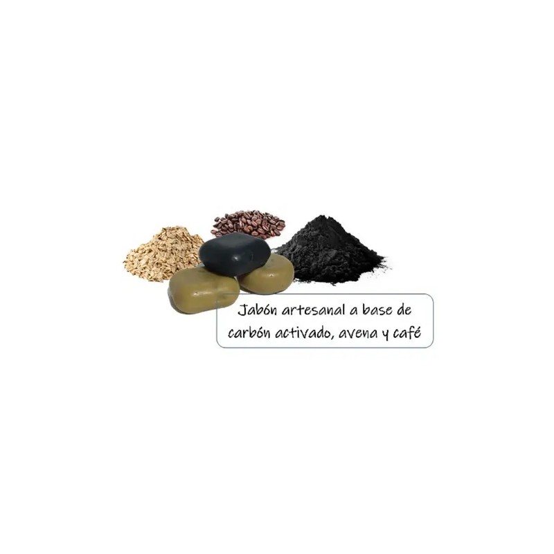 Jabón Artesanal Carbón Activado Miel, Sabila, Avena, Cafe