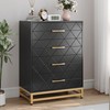 Garvee ​​Black 4-Drawer Dresser for Bedroom & Closet Tall Chest