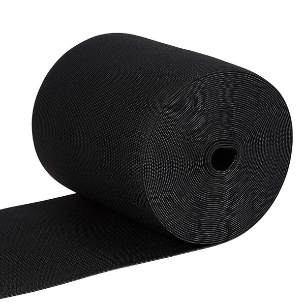 Benecreat Total Length 2.4 ft (6 m) Width 4.7 inches (120 mm) Black Flat Rubber Woven Rubber Strong Clothes Rubber Belt Replacement Band for Sewing Craft Materials Handmade