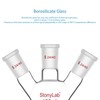 stonylab 3-Neck Round Flask, High Borosilicate Glass, 24/40 Standard Cut,