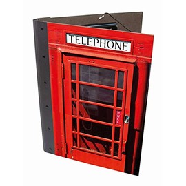 Werkhaus PM 8221 Portfolio Folder Telephone Box London Red Approx. 25 x 32 x 1.7 cm Clipboard Drawing Folder