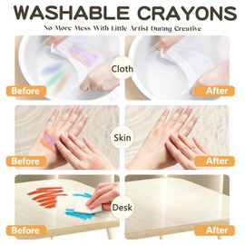 ENMY 12 Colors Gel Crayons, Twistable Non-Toxic Crayons Set, Washable Jumbo Crayons Smooth Texture Crayons for Kids, Easy to Clean Kids Crayons for Coloring, DIY Craft Project, Art Supplies & Gifts