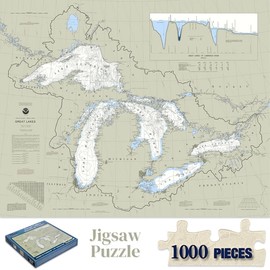 Heritage Puzzle Great Lakes Nautical Chart 1000 Piece Nautical & Coastlines Jigsaw Puzzle