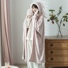 Hooded Blanket Wearable Polyester Plush Rabbit Ear Hooded Blanket Throw