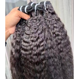 Wholesale Higher Grade Raw Hair Vietnamese Burmese Curly Hair Cambodian Natural Wave Hair One Donor Hair Weave Bundles Extensioncolor: kinky straight, Stretched Length: 16 Inches