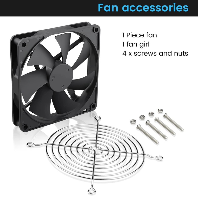 Wathai 140mm Case Fan 12V DC Brushless High Performance Cooling