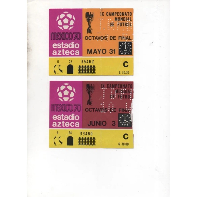 Boletos Del Mundial Mexico70 Y Olimpiada68 (Usado)