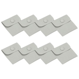 PATIKIL 3x3 Inch Jewelry Pouch, 8 Pcs Soft Velvet Pouches with Snap Button Portable Storage for Rings Necklace Bracelet Earring Watch, Grey