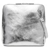 Caspar TL778 Small Elegant Women's Leather Clutch Shoulder Bag - Silver -