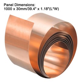 TA-VIGOR 1Pcs Copper Sheet Roll, 1000mm x 30mm x 0.8mm Pure Copper Strip Metal Foil Sheet Plate for Crafts Electrical DIY Projects