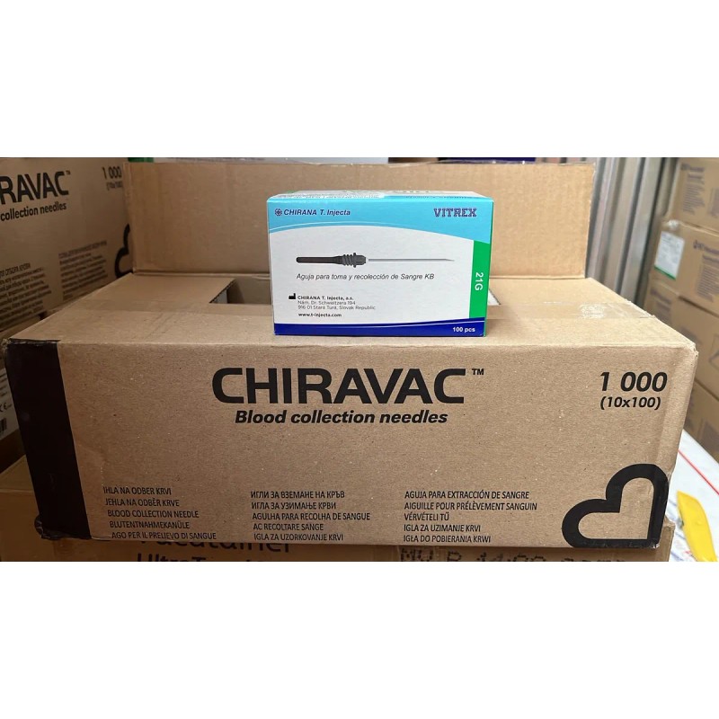 Aguja Chivarac 21g Compatible Con Bd Vacutainer Con 100 Pzas