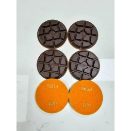 BRILLA 4" METAL BOND Diamond Polishing PAD 400GRiT for Concrete Marble Granite Floor 6p