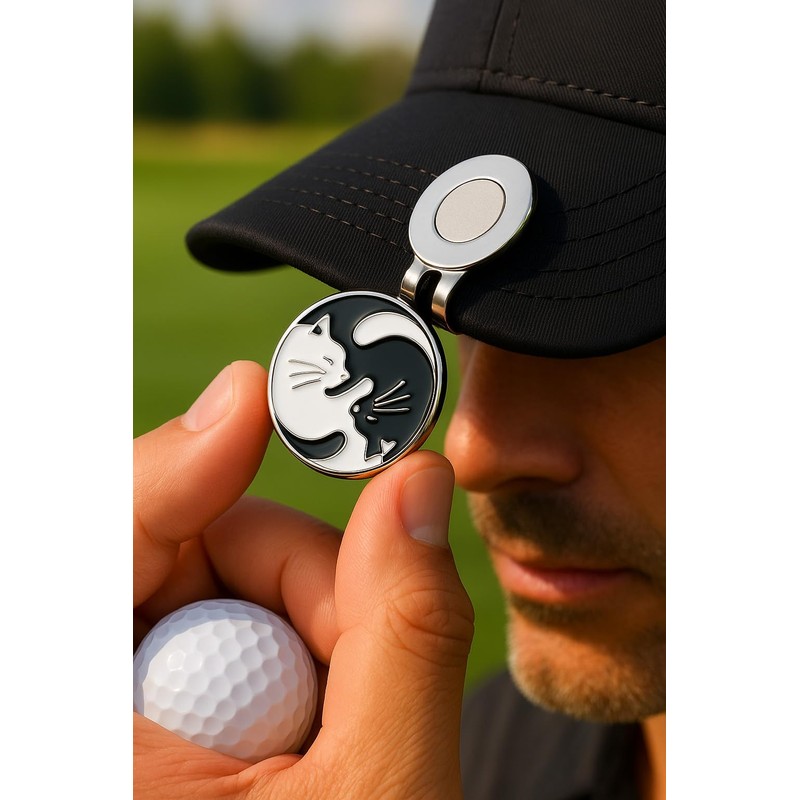 Don Flyee Golf Marker Magnet Hat Clip Cat Tai Chi