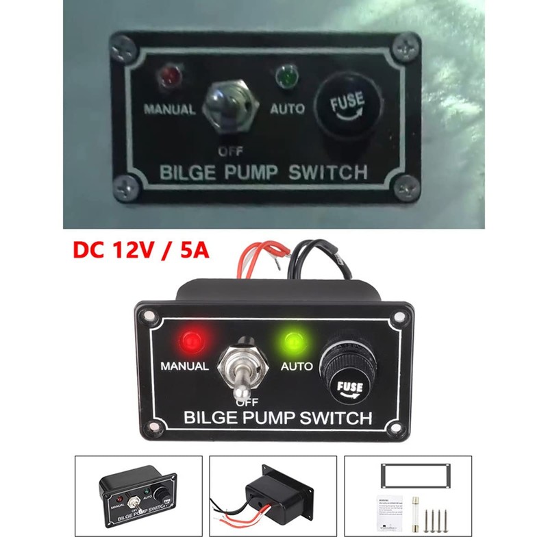 Luwqceu DC 12V Fused Marine Bilge Pump Switch Panel with
