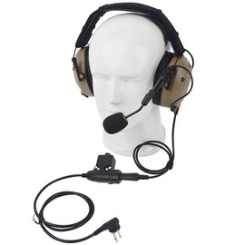 Pdflie 26dB Noise Cancelling Military Tactical Airsoft Communication Headphones with U94 Ptt Mic for 2 Pin Motorola bpr40 cls1110 cls1410 cp185 cp100d cp200d dlr1060 rdm2070d rmu2040 (NATO US Wired)