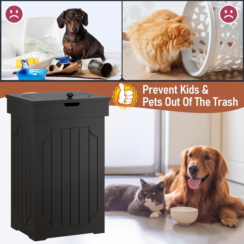Function Home Trash Can Cabinet, 13 Gallon Kitchen Garbage Can,
