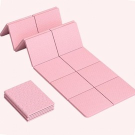 Exercise Foldable Mat Yoga Pilates Portable Pink/ONE