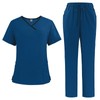 Meichoon Scrubs for Women Classic V-Neck Top with 4 Pockets