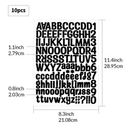 1260 Pieces 10 Sheets A4 Vinyl Letter Sticker, Self Adhesive Letters Numbers Mailbox Numbers Sticker for Signs, Window, Mailbox, Door (Black,1 Inch)