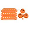 KAISH Orange ST Strat Pickup Covers Knobs and 5 Way