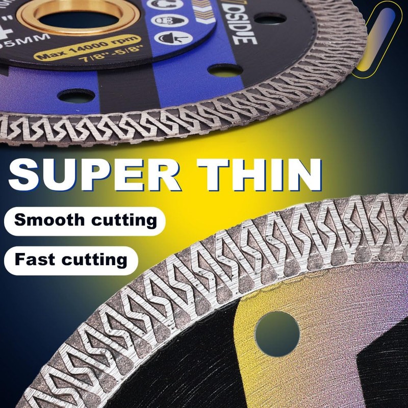 VOSIDUE 5Pcs/Box Super Thin 4" Diamond Turbo Blade Tile Saw