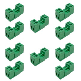Willwewon Set of 10 2-Pin 2EDGRK 5.08 mm Pitch Pluggable PCB Screw Terminal Connector for Socket Panel Mount