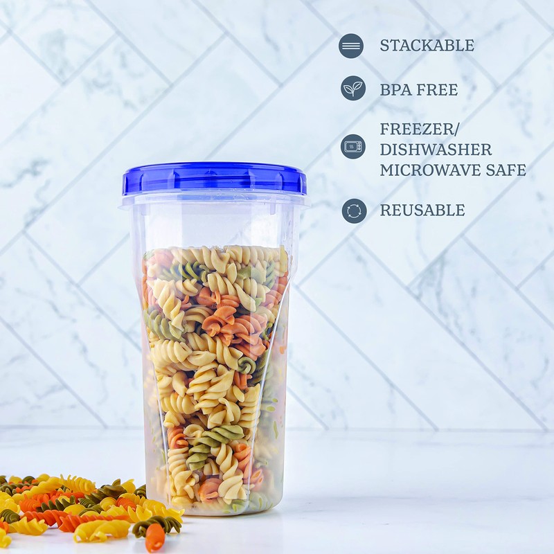 PLASTICPRO 48 Ounce Twist Top Deli Containers Clear bottom With