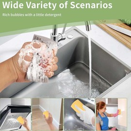 Damp Clean Duster Sponge 4 Pack,Magic Sponges Eraser Baseboard Cleaner Tool,Reusable Household Cleaning Sponge for Blinds, Glass, Railings, Mirrors, Floorboards, Fan Blades, Vents(Multi Color)