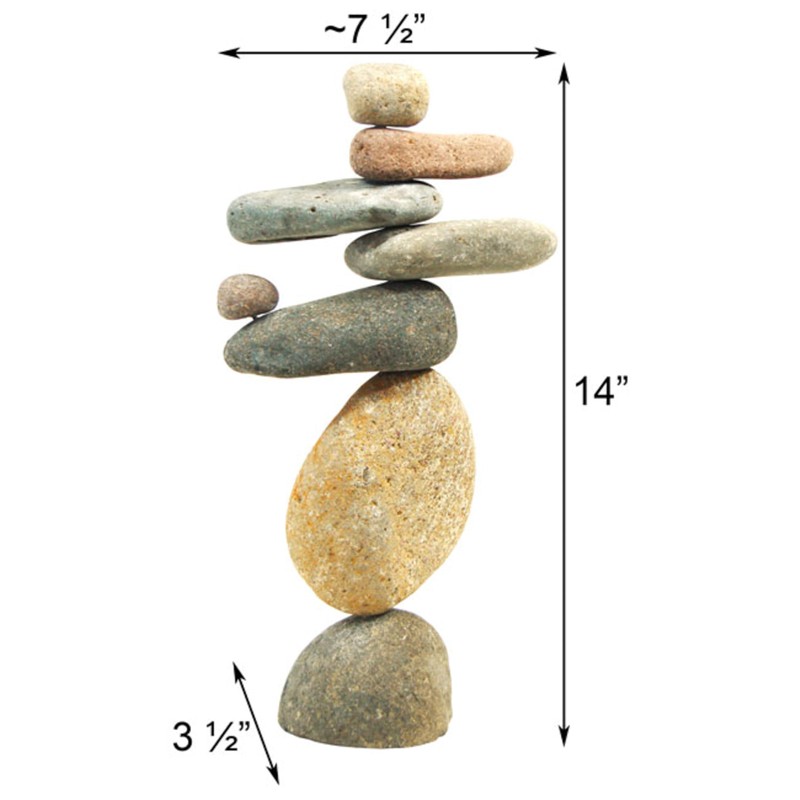 Ancient Graffiti Eight-Stone Balancing Cairn - Indoor/Outdoor Garden Decoration