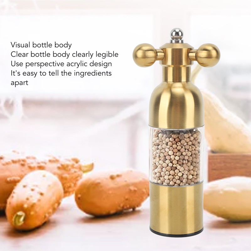Pepper Mill Professional Refillable Ceramic Rotor Coarseness Adjustable Manual Pepper