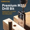 POWERTEC Complete Doweling Jig Kit w/ 1/2",3/8",1/4" Cobalt M-35 Drill