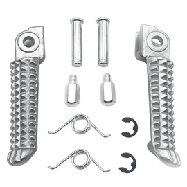 nanomaru YZF R1 R6 Motorcycle Aluminum Foot Peg Pedal Foot Rest Front Step for Yamaha Lightweight Hole Diameter 0.3 inch (8 mm), Left and Right Silver