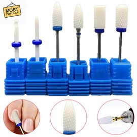 Ceramic Bits for Nail Cutter, Ceramic Nail Cutter Bits Professional Removal Gel Acrylic Cuticle Nail Drill Tools for Manicure Pedicure