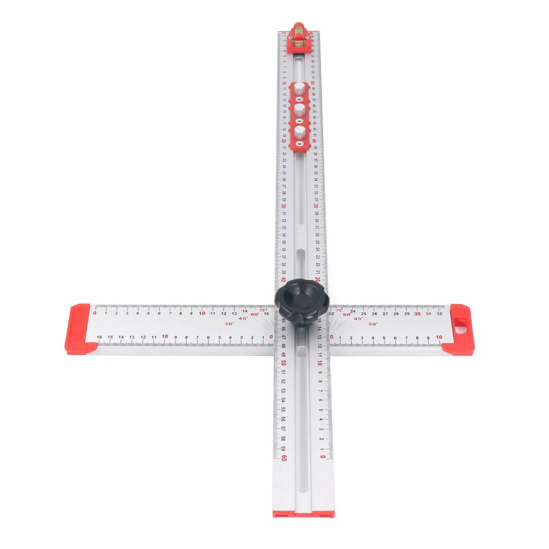 Woodworking Ruler Scribing Tool 2 In 1 Multifunctional Aluminum Alloy