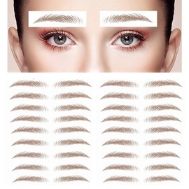 36 Pairs Eyebrow Tattoo Stickers Waterproof Peel Off 6D Eyebrow Tattoo Sticker Nature False Eyebrows Hair-Like Long Lasting Tattoo Eyebrow for Woman Makeup Tool