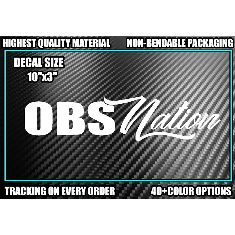 OBS NATION 10"x3" Vinyl Decal Sticker Turbo Boost Lifted Lowered