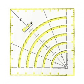 Smgda 8"X 8" Arcs & Fans Quilt Circle Cutter Multifunctional Arc Cutting Patchwork Ruler,Acrylic Quilters Ruler with Double Colored Lines for Cutting Cloth Template Sewing Crafts