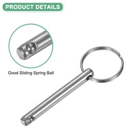 M METERXITY 2-Pack Quick Release Pins, 1/4" [6mm] Diameter, 1.5" [38mm] Usage Length Bimini Top Pin for Shipbuilding/Boat/Trailer, 1.97" [50mm] Total Length Carbon Steel Hardware Pins