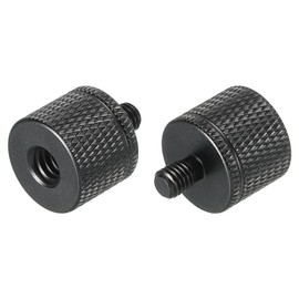 sourcing map 2 Pack Microphone Stand Adapter 1/4 Female x M5 Male Camera Screw Black