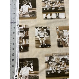 Elizabeth's Studio Growing Up Sepia Tracy Lizotte Elizabeth's Studios 1/2 Yard Cotton Fabric  - New