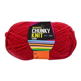Yatsal Microfibre 3-Ply Chunky Knitting Yarn 100 g, Red