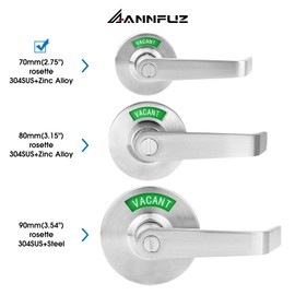 ANNFUZ Privacy Door Handle Lock with in-Use Or Vacant Indicator for Men/Women Restrooms,Commercial Grade,ANSI Grade 2,Bathroom Lever Door Lock,Perfect for Public Washrooms,Satin Nickel