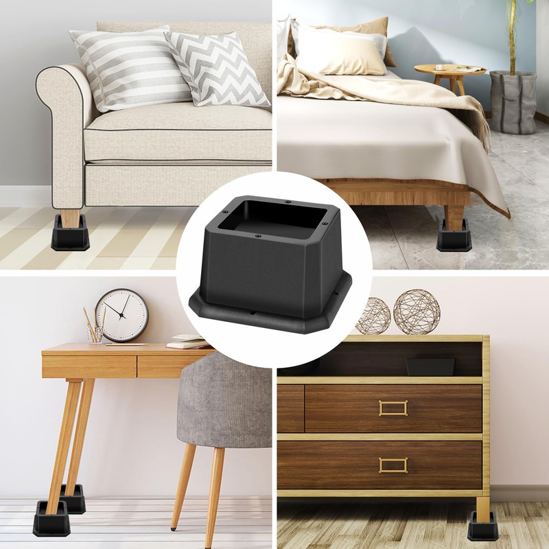 MixDora Bed Risers 2 Inch Furniture Risers Anti-Slip Chair Raisers