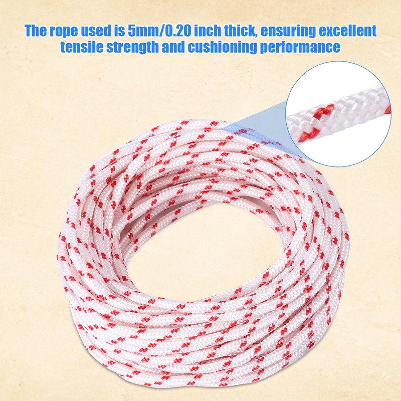 3pcs Gas Engine Handle & Pull Cord, 0.20 Inch Thick