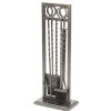 Style Selections 5 Piece Fireplace Tool Set & Stand, Heavy