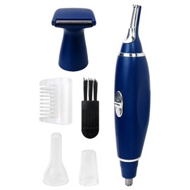 Vicue Men's Multi-Grooming Trimmer - 3 Replaceable Heads for Nose, Ear, Eyebrow & Beard, Ergonomic Grip, Cordless